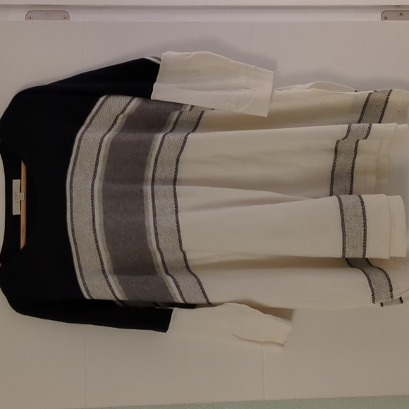 Loft oversized lagenlook Cotton Wool Blend Navy And White sweater tunic - Picture 1 of 9